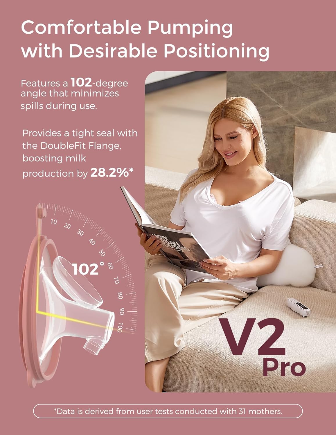 Momcozy Breast Pump V2 Pro Ultra-Lightweight, Hands-Free & Portable Wearable Pump