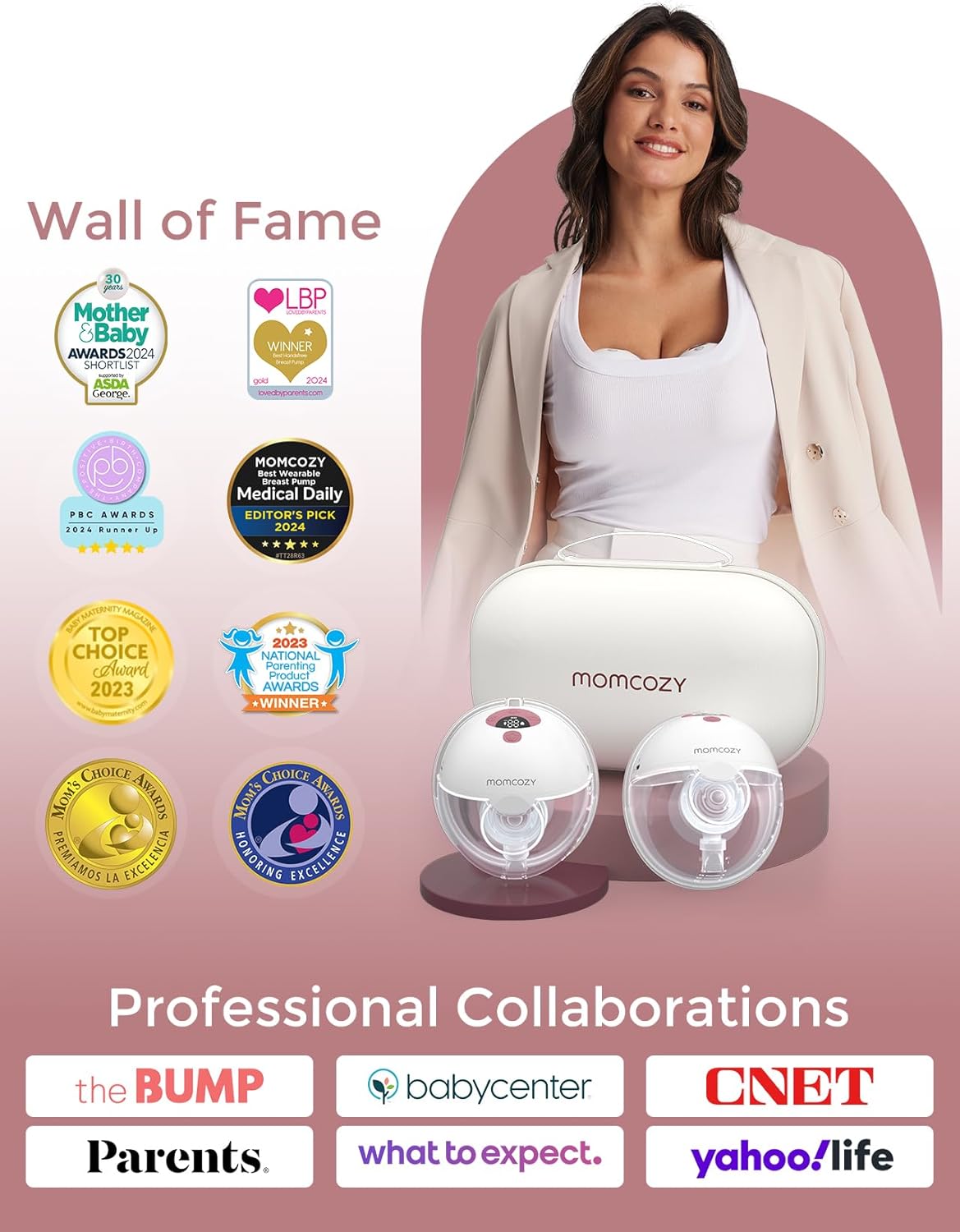 Momcozy M5 Hands-Free Wearable Breast Pump, Double-Sealed Flange for Baby-Like Comfort